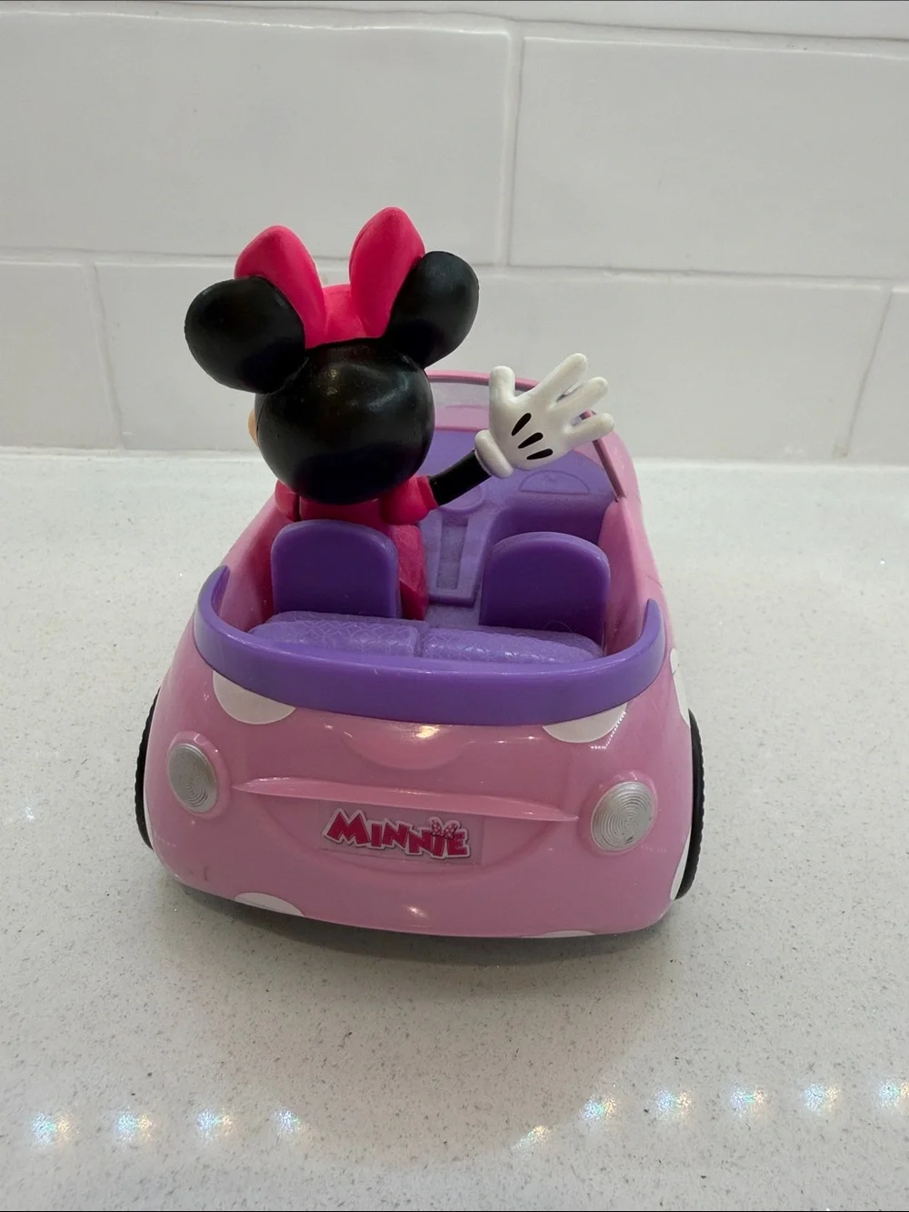 Disney Minnie Mouse Pink & Purple Polka Dot Convertible Toy Car